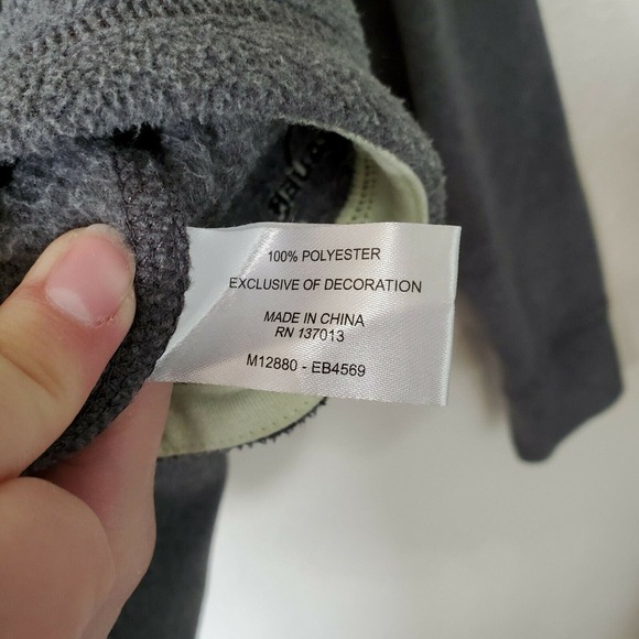Eddie Bauer‎ Gray Fleece Jacket With Yellow Zipper Accents. Size M - Picture 7 of 8